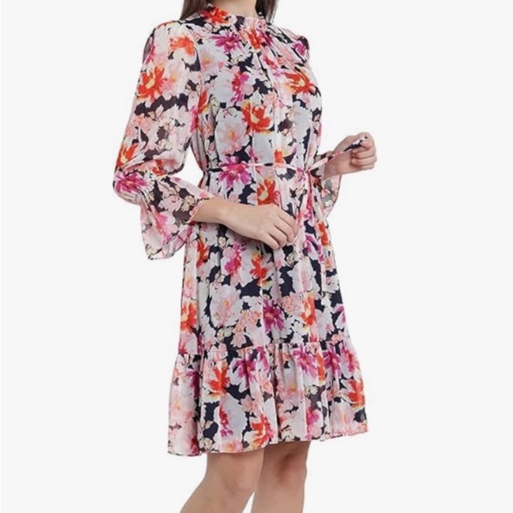 Maggy London Long Sleeve Floral Dress